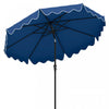 Parasol de patio Costway 9 pieds a deux niveaux de style marche avec toile anti-UV, marine