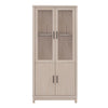Bibliotheque armoire Jodie style mi-siecle moderne 79 cm en chene blanchi (6 etageres)