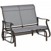Chaise Bercante Exterieure Outsunny Pour 2 Personnes, Pour L'exterieur, Le Jardin, Gris Clair
