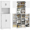 HOMCOM Armoire de garde-manger, placard de cuisine, etageres a epices Blanc