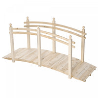 Outsunny Pont De Jardin Decoration Exterieure Pont De Bassin Passerelle En Bois Bois De Sapin Nature