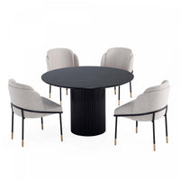 Ensemble de salle a manger moderne Flor et Hathaway Chic industriel 5 pieces en ble et noir