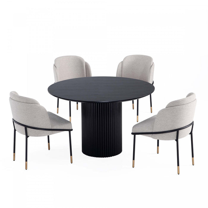 Ensemble de salle a manger moderne Flor et Hathaway Chic industriel 5 pieces en ble et noir