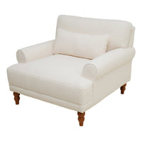  Aurelia Fauteuil Elegant a Accoudoirs Circulaires et Soutien Lombaire Ergonomique, Beige