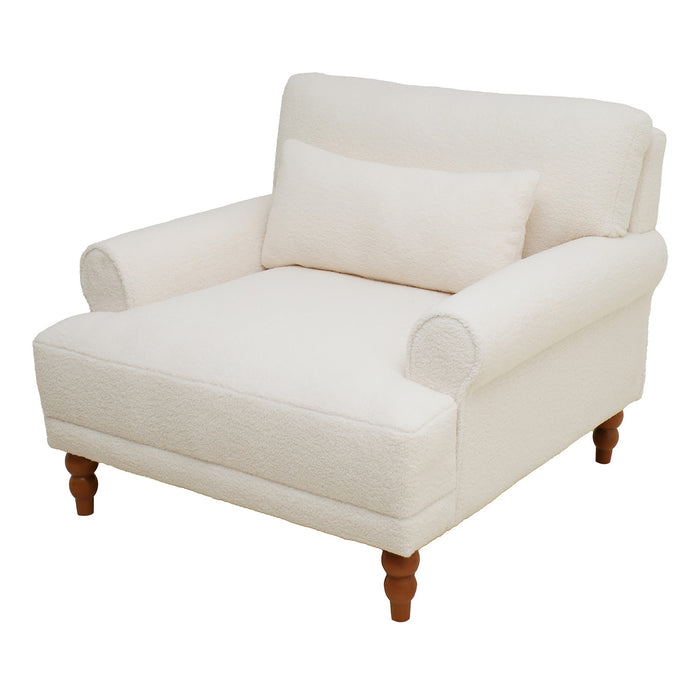 Aurelia Fauteuil Elegant a Accoudoirs Circulaires et Soutien Lombaire Ergonomique, Beige
