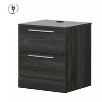  Step One Essential Table de nuit avec 4 port USB Chêne gris, de Meubles South Shore