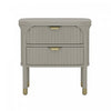 Table de nuit contemporaine Park 24\" en bois massif gris (2 tiroirs)
