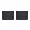 Table de nuit moderne Evelyn 32\" en gris charbon (3 tiroirs) - Lot de 2