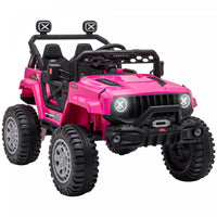 Aosom Camion 12v Pour Enfants Avec Telecommande, Voiture Pour Enfants A Piles Avec Lumieres Led, Jou
