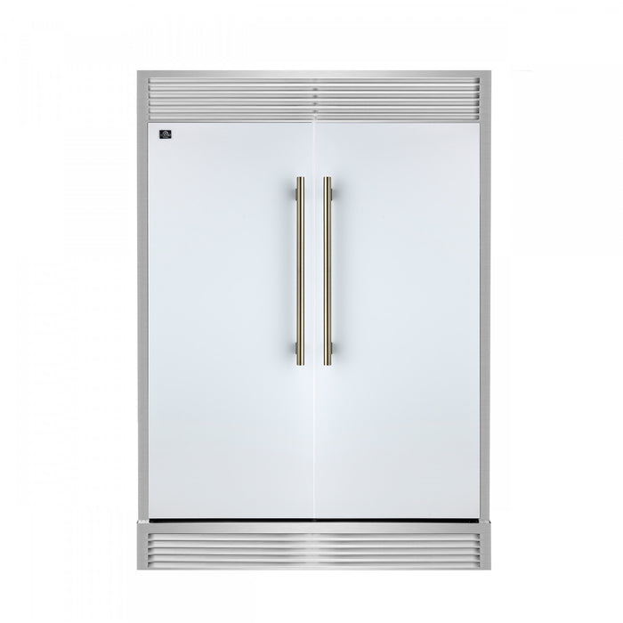 Maderno Refrigerateur/congelateur convertible de 60 po, blanc, grille decorative, 27,2 pi³ - FFFFD1722-60SG-WHT