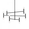 Lustre moyen Ava de Dainolite avec fini noir mat et 12 ampoules