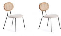 Ensemble 2 chaises de salle à manger Jardin de Manhattan Comfort - cannage naturel et avoine