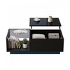James table basse relevable – table avec rangement cache et eclairage LED, noir