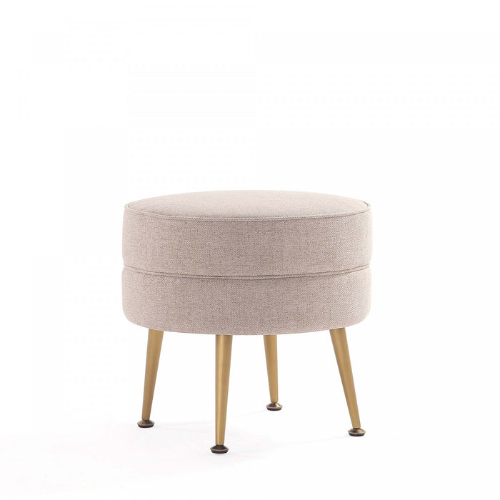 Bailey Pouf d’Appoint Rembourre Style Mid-Century Moderne en Ble