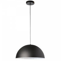 Petit luminaire suspendu Ofelia de Dainolite avec fini noir mat et blanc, et 1 ampoule