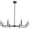 Lustre Colette de Dainolite avec fini noir mat et 8 ampoules
