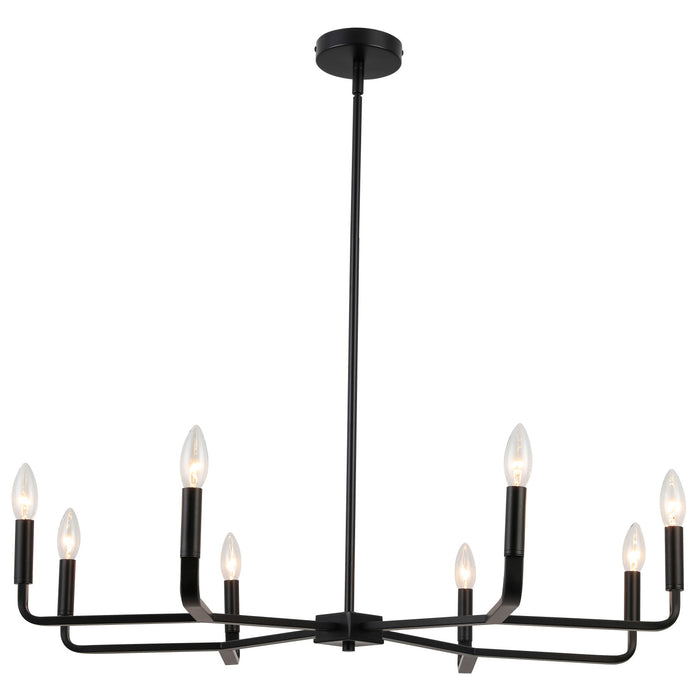 Lustre Colette de Dainolite avec fini noir mat et 8 ampoules