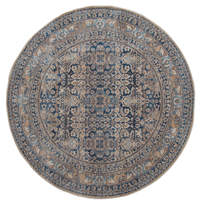 Tapis Traditionnel Ariana 5'0\" x 5'0\" en Bleu