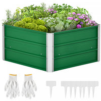 Outsunny Jardiniere En Acier Lit De Culture Lit Sureleve Pot De Fleurs Bac A Plante Pour Patio Terra