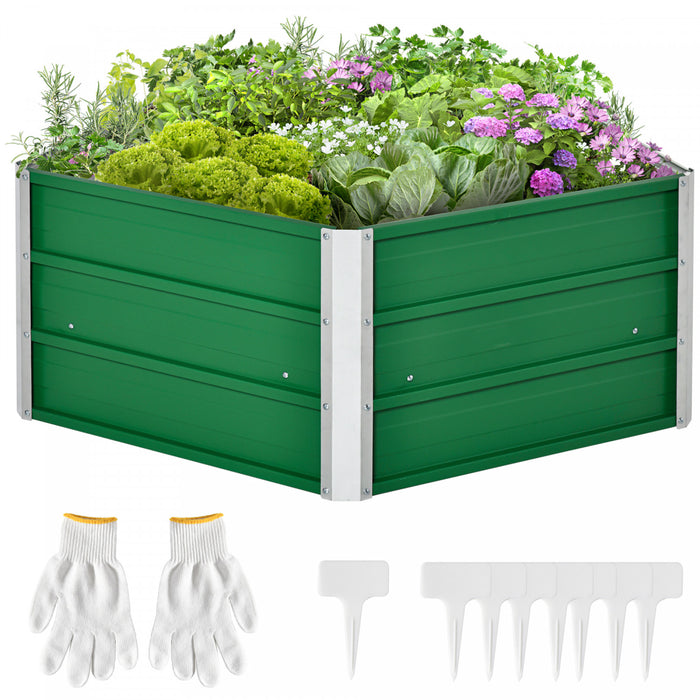 Outsunny Jardiniere En Acier Lit De Culture Lit Sureleve Pot De Fleurs Bac A Plante Pour Patio Terrasse Jardin Une Paire De Gants Fournie Tole D'acier Vert