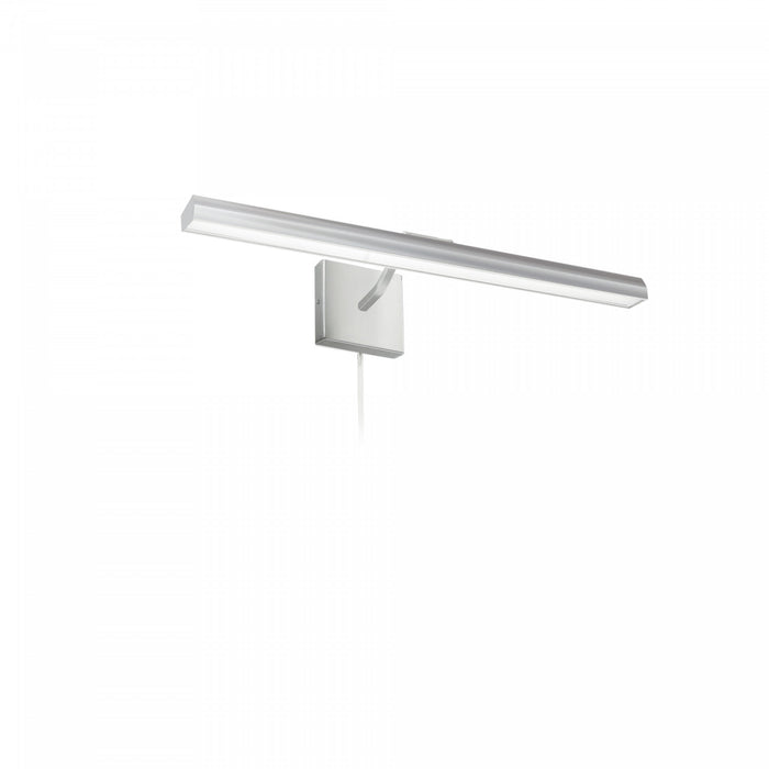 Lampe pour affichage d’image Leonardo de Dainolite de 24 po en verre givré qui diffuse la lumière, avec fini chromé satiné et ampoule de 30 W
