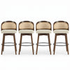 Calvin – Lot de 4 tabourets de bar de hauteur comptoir pivotants pour interieur avec dossier ergonomique, finition noyer