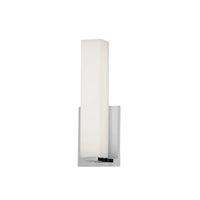 Applique murale Vonte de Dainolite en verre blanc, avec fini chromé poli et ampoule de 12 W