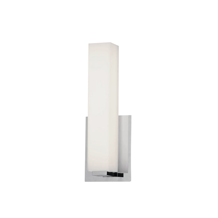 Applique murale Vonte de Dainolite en verre blanc, avec fini chromé poli et ampoule de 12 W