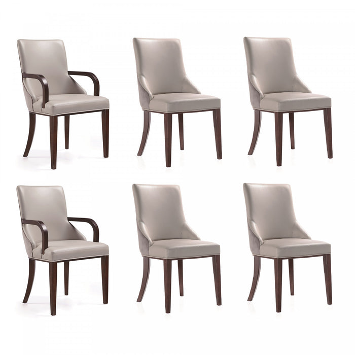 Ensemble de 6 chaises de salle a manger Shubert Modern en gris clair