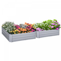 Outsunny - Jardiniere Surelevee Pour Fleurs - Lot De 2 - Gris