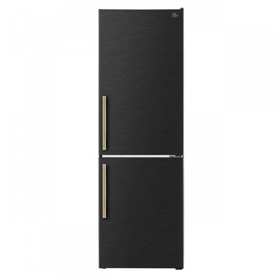 Forno Custodia 24" Bottom Freezer, 10.3 cu.ft., Right Swing, Total No frost, Black - FFFFD1766-24BLK-RS Refrigerator | Refrigerateur Custodia 24 po avec, 10,3 pi³, ouverture a droite, noir - FFFFD1766-24BLK-RS