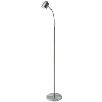 Lampe à pied de Dainolite avec fini chromé satiné et ampoule à DEL de 5 W