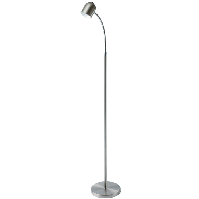 Lampe à pied de Dainolite avec fini chromé satiné et ampoule à DEL de 5 W