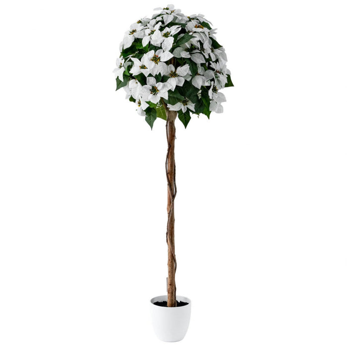 Arbre poinsettia blanc de 59 po