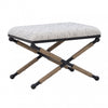 Pouf d’appoint Ashburn Campaign en tissu rayé - noir
