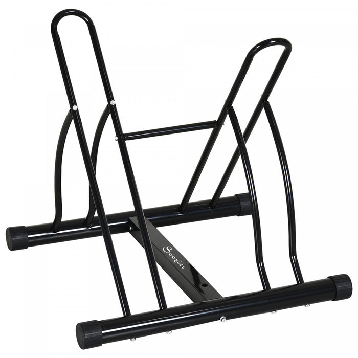 Soozier Support De Plancher Pour Velo A 2 Porte-velos, Garage De Stationnement Pour Velos