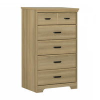 Commode verticale Versa à 5 tiroirs - frêne naturel
