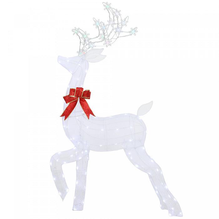 Outsunny Renne de Noel illumine 4,3 pieds, decoration de Noel illuminee
