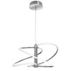 Luminaire suspendu Romy de Dainolite en silicone blanc qui diffuse la lumière, avec fini chromé poli et ampoule à DEL de 36 W