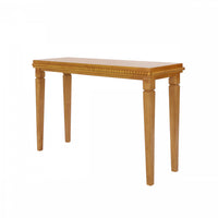 Console rustique en bois Martha 120 cm avec bordure perlee decorative - brune