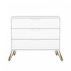 Avira Mid-Century Modern 35" Dresser in White (3-Drawer) | Commode Avira Mid-Century Modern 35" en blanc (3 tiroirs)