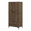 Musano Armoire Penderie Avec Portes Et Tiroir - Noyer Naturel