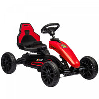 Aosom Kart A Pedales Pour Enfants, Voiture A Pedales Avec Essieu Pivotant, Seau Reglable, Frein A Ma