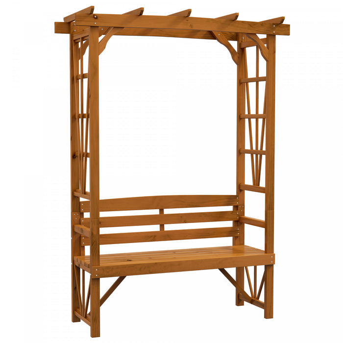 Outsunny Banc En Bois Pour 2 Personnes Pour Plantes Grimpantes, Brun