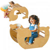 Qaba Jouet D'escalade 2 En 1 Pour Les Enfants, Arche En Bois Pour Bebe, Table Et Chaise Pour Enfants, Aire De Jeux, Gym Pour Garcons, Filles Et Enfants De 18 A 48 Mois
