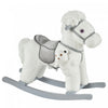 Qaba Kids Cheval A Bascule En Peluche Avec Ours, Chaise Pour Enfants Avec Peluche Douce Et Sons Realistes Amusants, Blanc