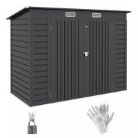 Outsunny Abri De Jardin En Metal Galvanise 8 X 4 Pieds Avec 2 Events