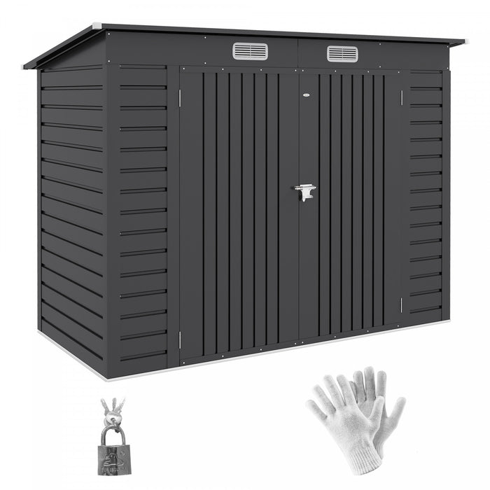 Outsunny Abri De Jardin En Metal Galvanise 8 X 4 Pieds Avec 2 Events