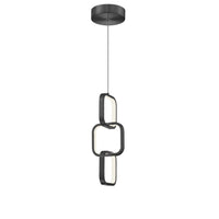Luminaire suspendu Patsy de Dainolite en silicone blanc qui diffuse la lumière, avec fini noir mat et ampoule à DEL de 20 W