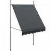 Outsunny Auvent Retractable 6.5' X 4', Autoportant Et Sans Vis, Gris Fonce